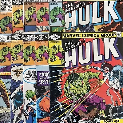 Buy Incredible Hulk #256 257 258 259 260 261 261 262 263 264 265 (Marvel) 10 Comics! • 64.33£