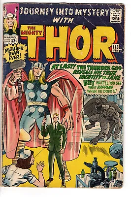 Buy Journey Into Mystery #113 (1965) - Grade 2.5 - Thor Reveals Identity To Jane! • 80.06£