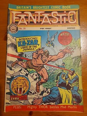 Buy Fantastic #18 May 1967 Good/VGC 3.0 Reprints X-Men #10 1st App Of Ka-Zar Silver • 19.99£