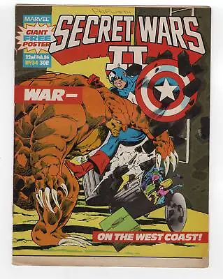Buy 1985 Marvel Super Heroes Secret Wars Ii Captain America #308 Cover Key Rare Uk • 39.95£