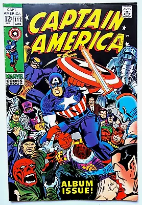 Buy CAPTAIN AMERICA 112 Marvel Silver Age 1969 Album Issue Classic Kirby Art Vfn+ • 58.50£