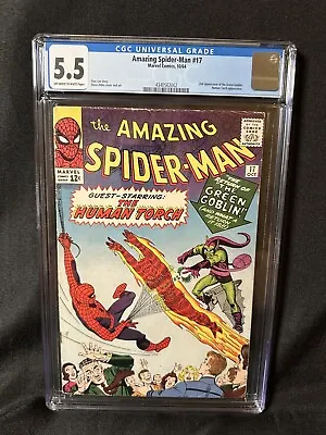 Buy Amazing Spider-Man #17 CGC FN- 5.5 2nd Appearance Green Goblin Steve Ditko Art! • 328.50£