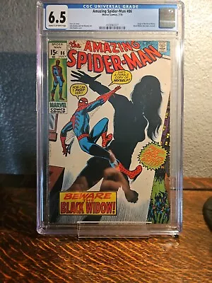 Buy 🔥  Amazing Spider-Man #86, CGC 6.5, Origin Of The Black Widow. Stan Lee! 🔥  • 159.04£