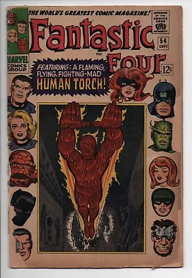 Buy Fantastic Four 54 Marvel Comic Book 1966 Human Torch Cover Silver Age As Is • 23.75£