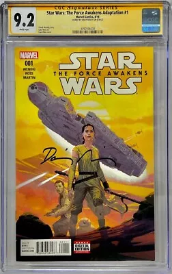 Buy CGC SS 9.2 Star Wars Daisy Ridley Signed The Force Awakens Adaptation #1 • 434.83£