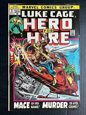 Buy HERO FOR HIRE #3 October 1972 Luke Cage Marvel Comics 1st App Gideon Mace • 23.75£