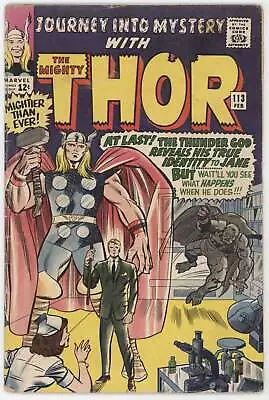 Buy Journey Into Mystery 113 Marvel 1965 VG FN Mighty Thor Grey Gargoyle Loki Stan L • 72.74£