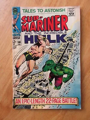 Buy TALES TO ASTONISH #100 (1968) **Hulk/Subby!** (VG+) • 19.02£