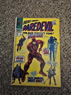 Buy DAREDEVIL The Man Without Fear #27 MARVEL COMIC BOOK Spider-Man Stilt Man 1967 • 23.72£