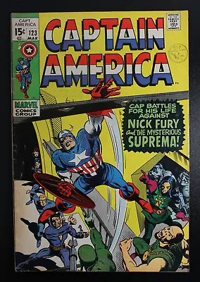 Buy Captain America #123 Marvel 1970 - Nick Fury And Suprema VG • 23£