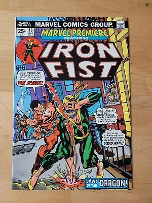 Buy Marvel Premiere #16 1974 Medium+ Grade 2nd App & Origin Of Iron Fist See Notes • 12.06£