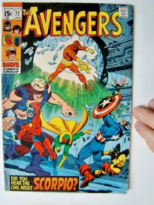 Buy Avengers #72 Sal Buscema Art 1st Zodiac, Captain Marvel, Nick Fury App. 1970 VG • 10.19£
