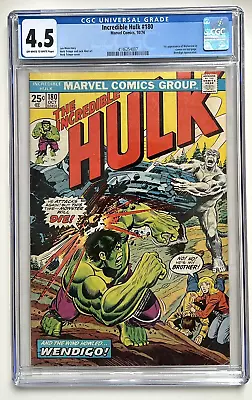 Buy Incredible Hulk 180 CGC 4.5 First Wolverine Cameo 1974 Off White To White Pages • 588.44£