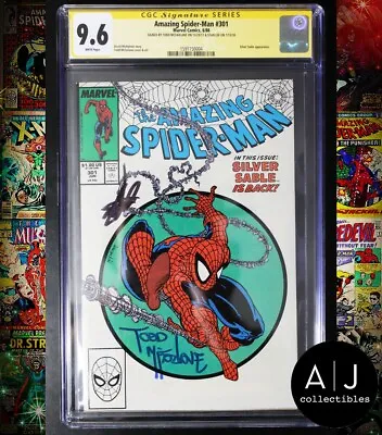 Buy Amazing Spider Man 301 CGC SS 9.6 Signed By Stan Lee + Todd McFarlane 1988 Cover • 1,921.14£