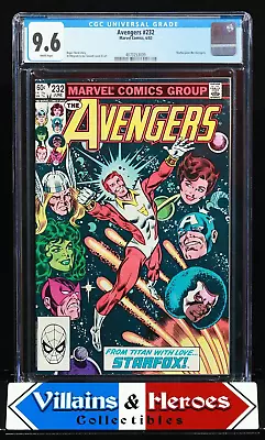 Buy Avengers #232 ~ CGC 9.6 ~ 1st Ap Eros As Starfox, Joins Avengers ~ Marvel (1983) • 55.96£