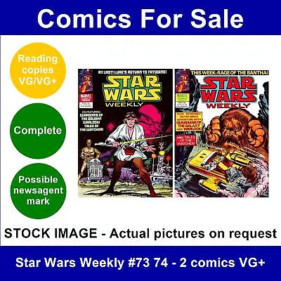 Buy Star Wars Weekly #73 74 - 2 Comics VG+ • 5.99£