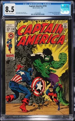 Buy Captain America #110 (1969) CGC 8.5 OWW - Classic Steranko - 1st Madame Hydra • 241.28£