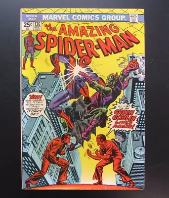 Buy Marvel Comics Group Comic Book The Amazing Spider-Man #136 Green Goblin 1974 • 72.76£