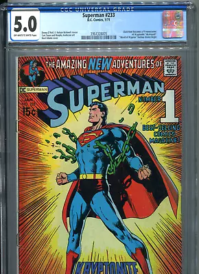 Buy Superman #233 (DC Comics 1971) CGC Certified 5.0 - Classic Cover • 156.89£