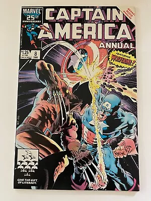 Buy CAPTAIN AMERICA ANNUAL #8 1986 Feauturing Wolverine. Bagged And Boarded • 39.83£