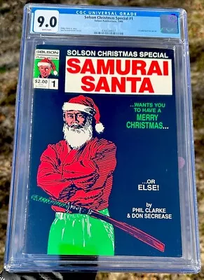 Buy CGC 9.0 Solson Christmas Special #1 SAMURAI SANTA Scarce 1986 1st JIM LEE Art • 159.32£