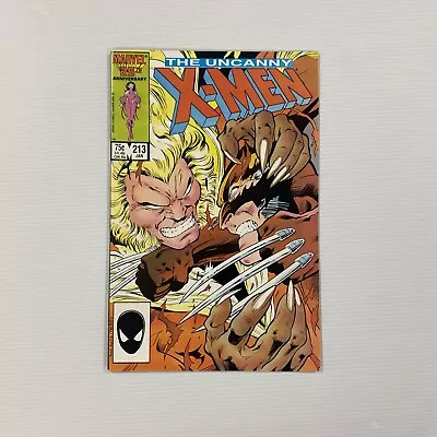 Buy The Uncanny X-Men #213 1986 VF Wolverine Vs Sabretooth Cent Copy • 18£