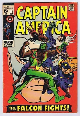 Buy Captain America #118 VG 2nd Appearance Falcon 1969 Marvel Comics • 30.15£