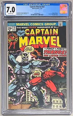 Buy Captain Marvel #33 (1974) Cgc 7.0 - Jim Starlin - Origin Of Thanos!! Avengers • 79.05£