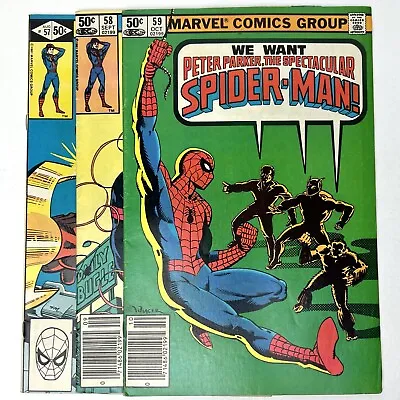 Buy 1981 Marvel Comics Lot Spectacular Spider-Man #57 58 59 Ringer Jameson Miller • 13.34£