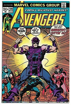 Buy Avengers #109 Vf 8.0 Hawkeye's Cuttin' Out! Black Panther! Bronze Age Marvel! • 40.15£