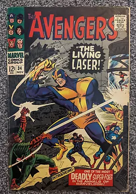 Buy The Avengers 34. 1966 Silver Age. 1st Appearance Of The Living Laser • 17.48£