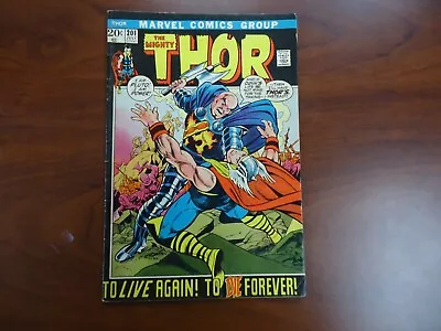 Buy Marvel Comics The Mighty Thor #201 To Live Again To Die Forever (1972) • 10.42£