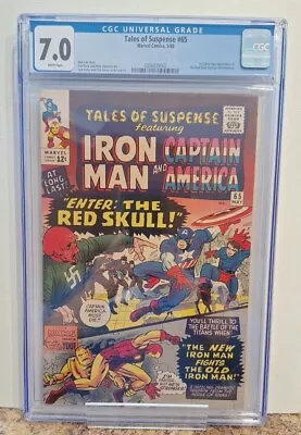 Buy TALES OF SUSPENSE #65 CGC 7.0 WHITE PAGES!!  (1965) 1st S.A. RED SKULL. NEW CASE • 206.53£