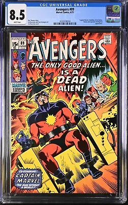 Buy 1971 Avengers 89 CGC 8.5 Captain Marvel Electric Chair Cover. • 157.98£