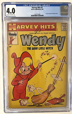 Buy Harvey Hits #7 Wendy The Good Little Witch 3/58 Cgc 4.0 1st Full Wendy • 220.12£