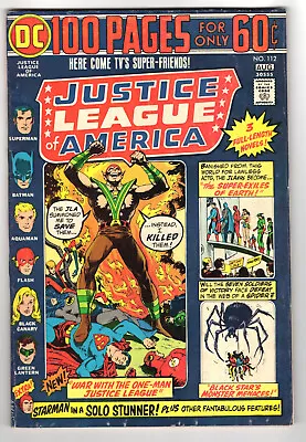 Buy Justice League Of America #112 Fine 6.0 Superman Batman Flash 100 Pages 1974 • 15.83£