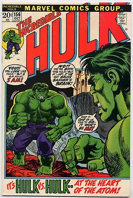 Buy Incredible Hulk 156 VF- 7.5 Marvel 1972 1st App Krylar Herb Trimpe • 106.48£