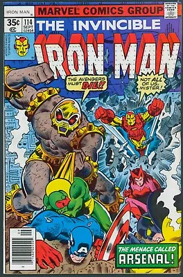 Buy Iron Man 114 VF 8.0 1st Arsenal Marvel 1978 • 14.26£