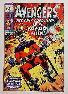 Buy AVENGERS #89 Captain Marvel - Kree Skrull War, Classic Cover 1971 • 15.76£
