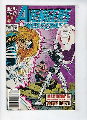 Buy Avengers West Coast # 91 Marvel Comics Ultrons Adamantium Mate-War Toy Feb 1993 • 4.95£