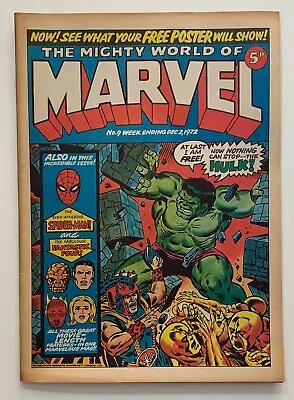 Buy Mighty World Of Marvel #9 VERY RARE MARVEL UK 1972. Stan Lee. FN+ Bronze Age • 25£