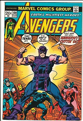 Buy Avengers #109 1973 Marvel Comics 7.5 VF- KEY 1ST IMUS THE CHAMPION HAWKEYE QUITS • 23.65£