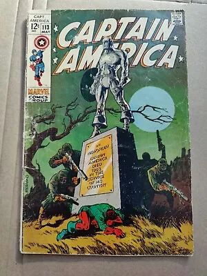 Buy Captain America 113 Jim Steranko Cover Art And Story Low Grade (Marvel 1969) • 19.03£