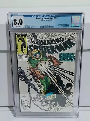 Buy AMAZING SPIDER-MAN #298 CGC 8.0 WHITE PAGES! Todd McFarlane First Spider-Man • 77£