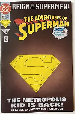Buy Adventures Of Superman #501 Collectors Variant W/ Poster! KEY 1st Superboy Solo! • 2.39£