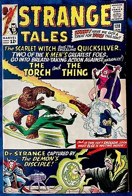 Buy Strange Tales 128 - 1965 -Scarlet Witch -  Dr. Strange By Ditko - Fine + / VF- • 30£