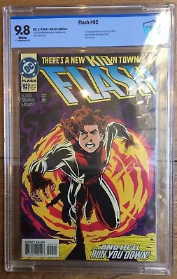 Buy Flash #92  Newsstand 1st Appearance Of Impulse Bart Allen  CBCS 9.8 1994 • 250£