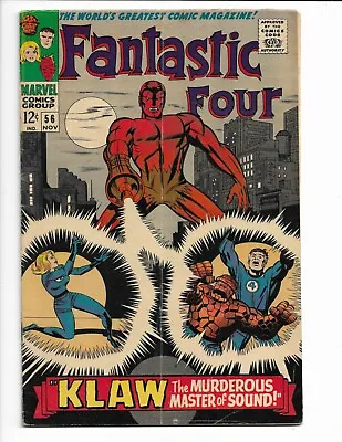 Buy Fantastic Four 56 - Vg+ 4.5 - Klaw - Inhumans - Silver Surfer Cameo (1966) • 26.98£