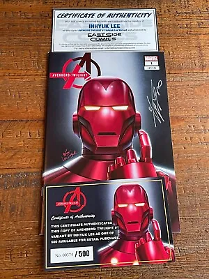 Buy Avengers Twilight #1 Inhyuk Lee Signed Coa First Red Iron Man Variant Le To 500 • 56.24£