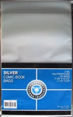 Buy 100 New CSP SILVER AGE Comic Book Archival Poly Bags- 7 1/8 X 10 1/2 • 14.11£